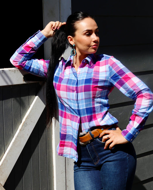 Black Colt Jane Shirt - Blue Plaid