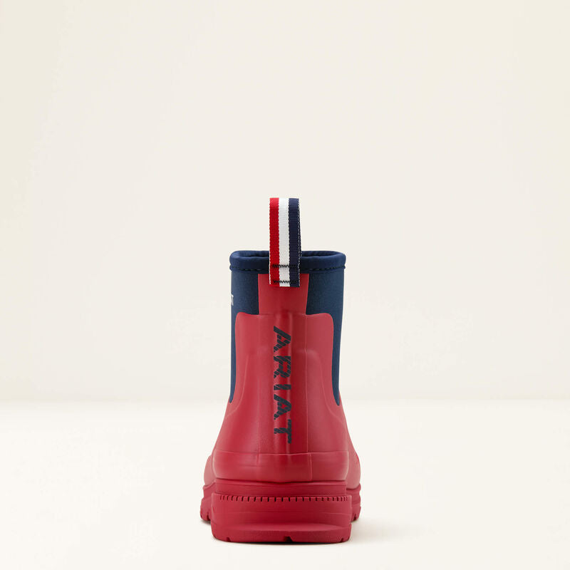 Ariat Womens Kelmarsh Shortie Team Red Rubber Boot - Red/Navy