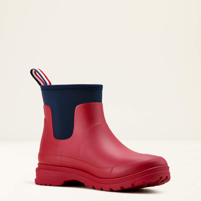 Ariat Womens Kelmarsh Shortie Team Red Rubber Boot - Red/Navy