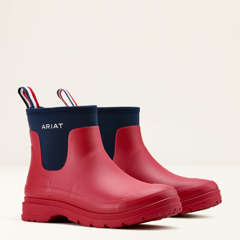 Ariat Womens Kelmarsh Shortie Team Red Rubber Boot - Red/Navy