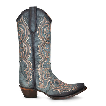 CORRAL BOOT LADIES BLUE JEAN EMBROIDERY & TRIAD