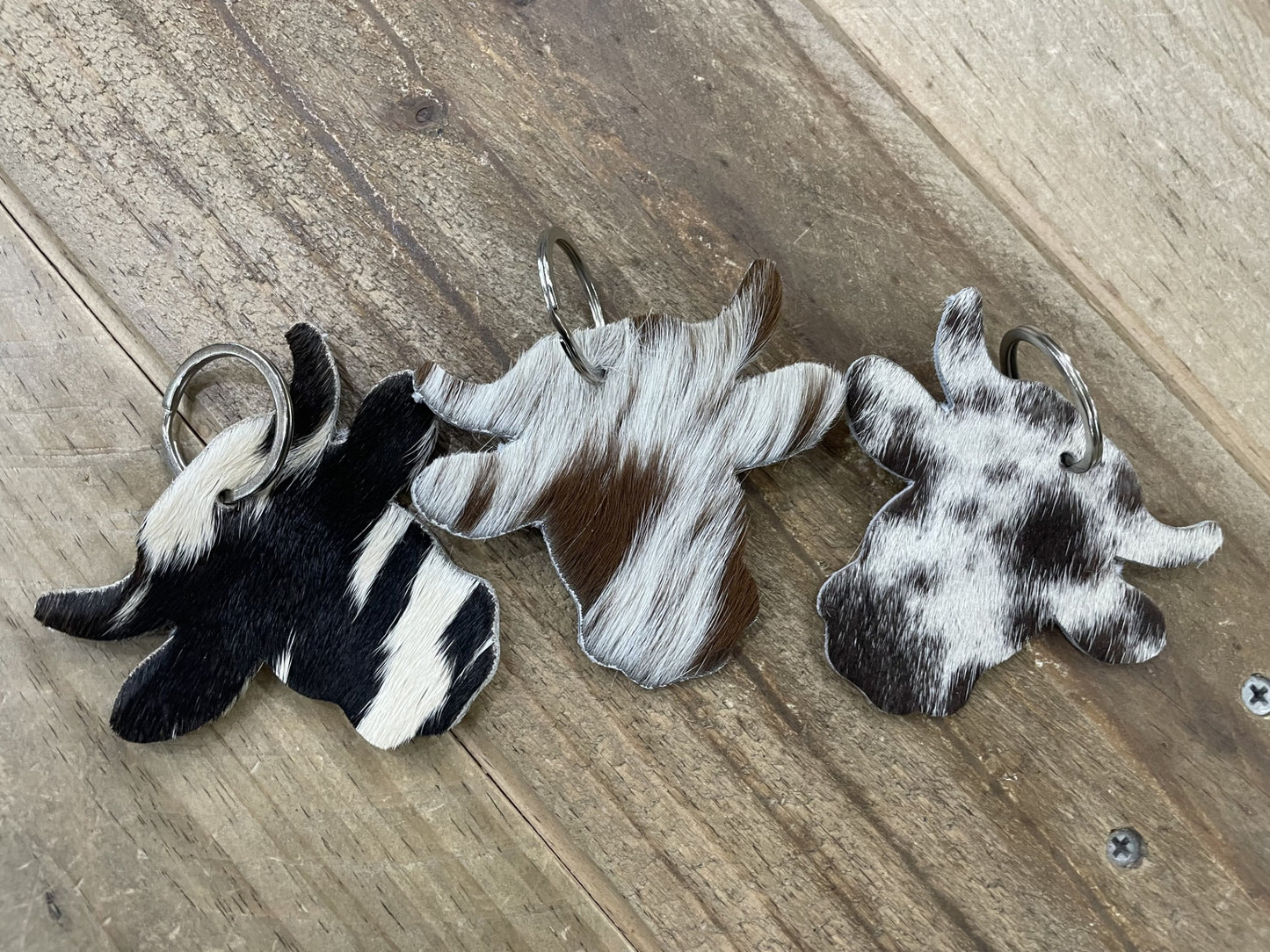 Cowhide Longhorn Keyring