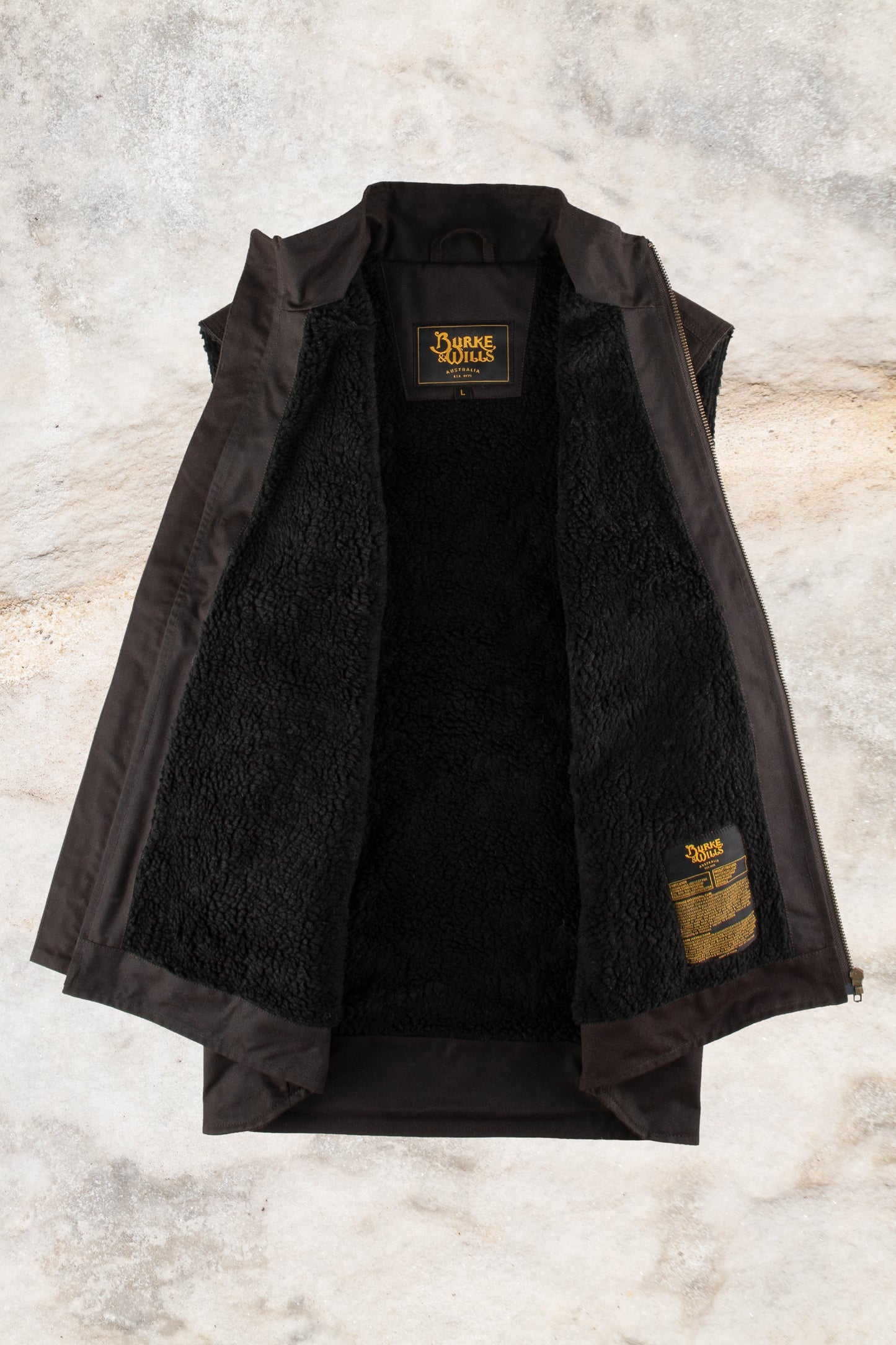 BURKE & WILLS MENS STOCKMAN VEST (BROWN)