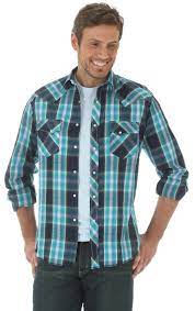 Wrangler USA Men's Fashion Western Snap Plaid