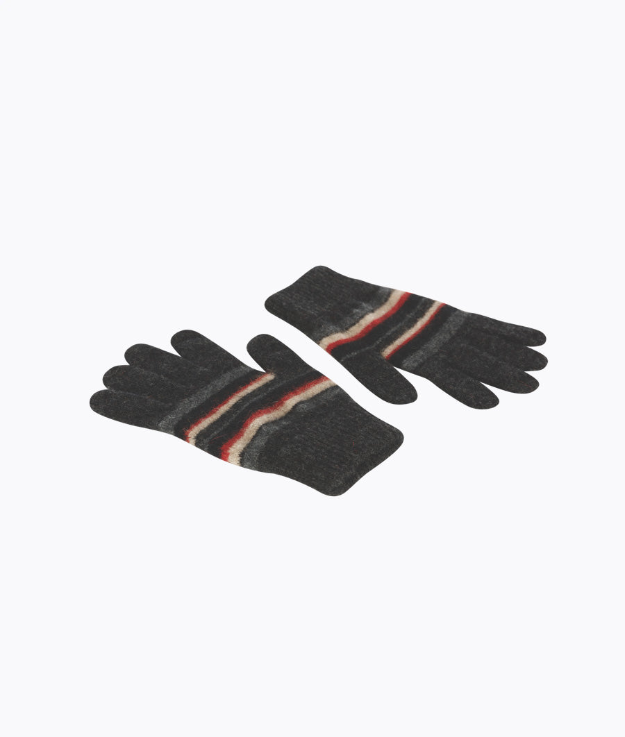 MKM Striped Possum Merino Glove_Charcoal