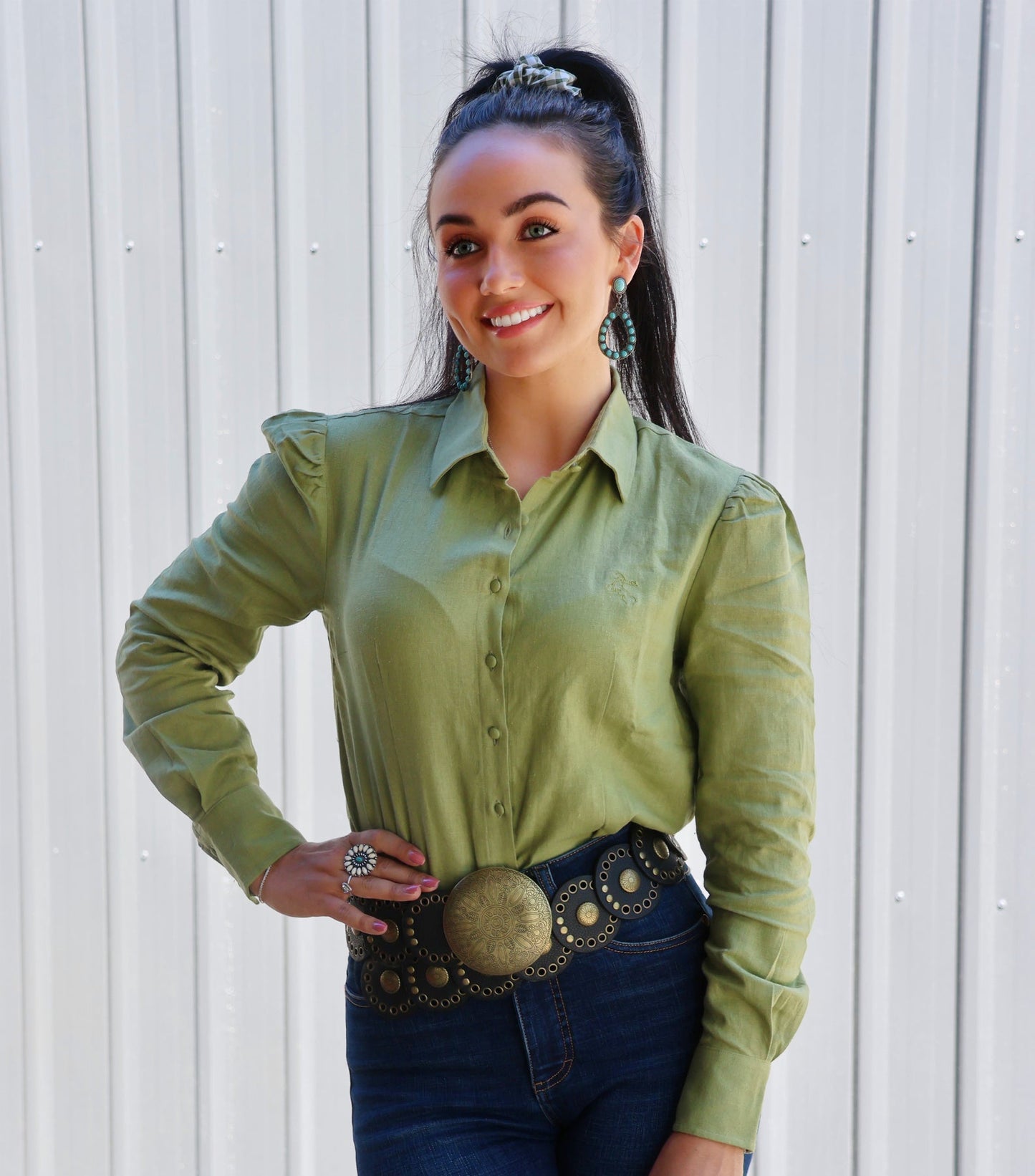 Black Colt Maggie Shirt (Olive)