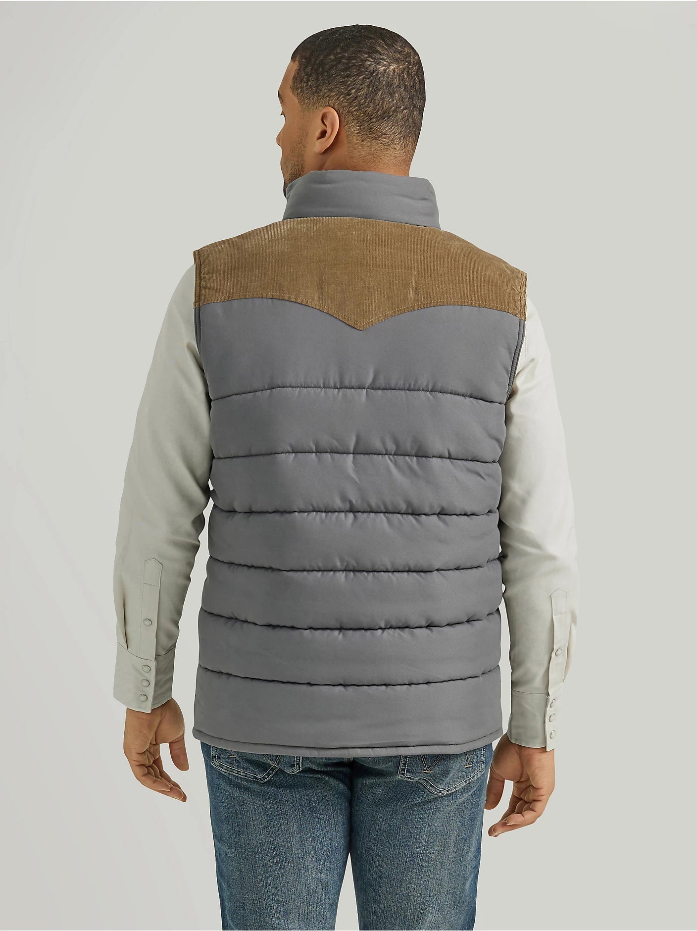 Wrangler Men's Corduroy Yoke Puffer Vest - Fence Post