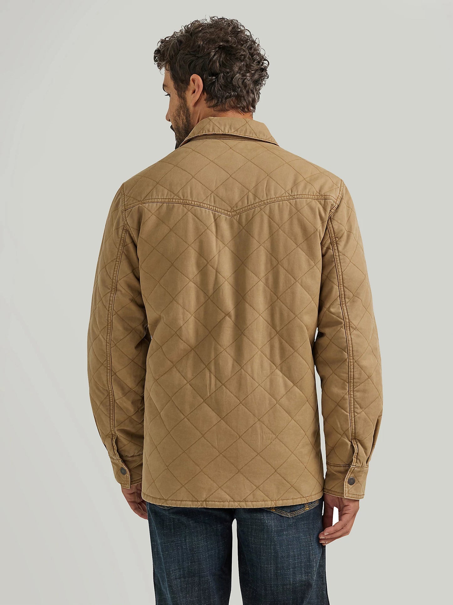 Wrangler Men's Reversible Quilted Shirt Jacket - Clay