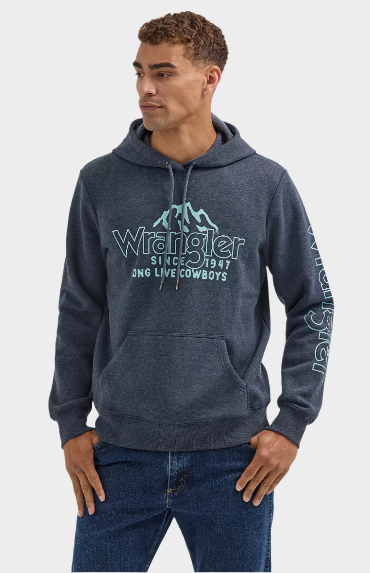 Wrangler Men's Mountain Crest Pullover Hoodie - Dark Sapphire