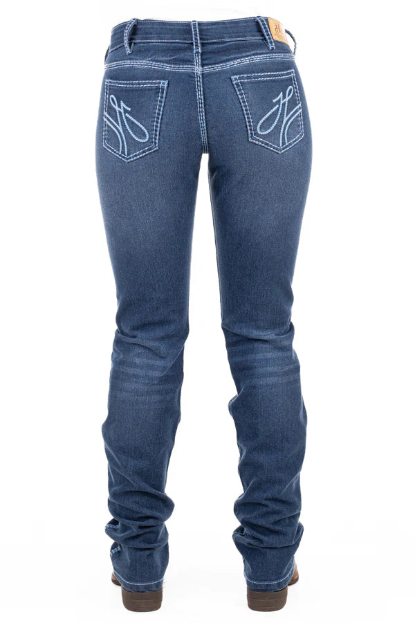 Hitchley & Harrow Mid Rise - SR2197 "Montana" Baby Blue Stitch Jeans