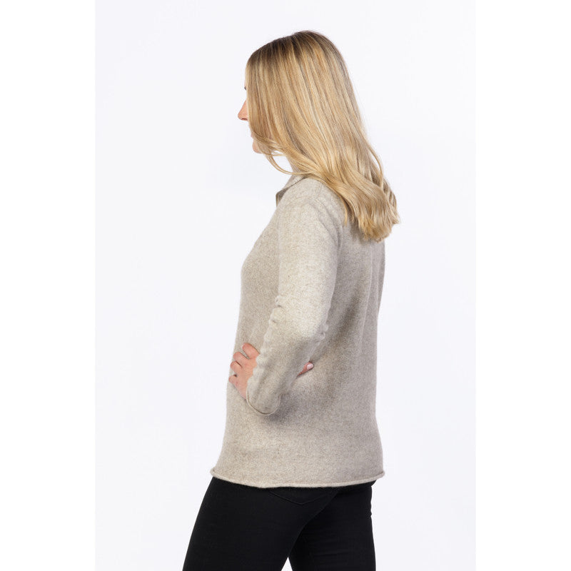 Native World Possum Merino Half Zip Sweater (Natural)