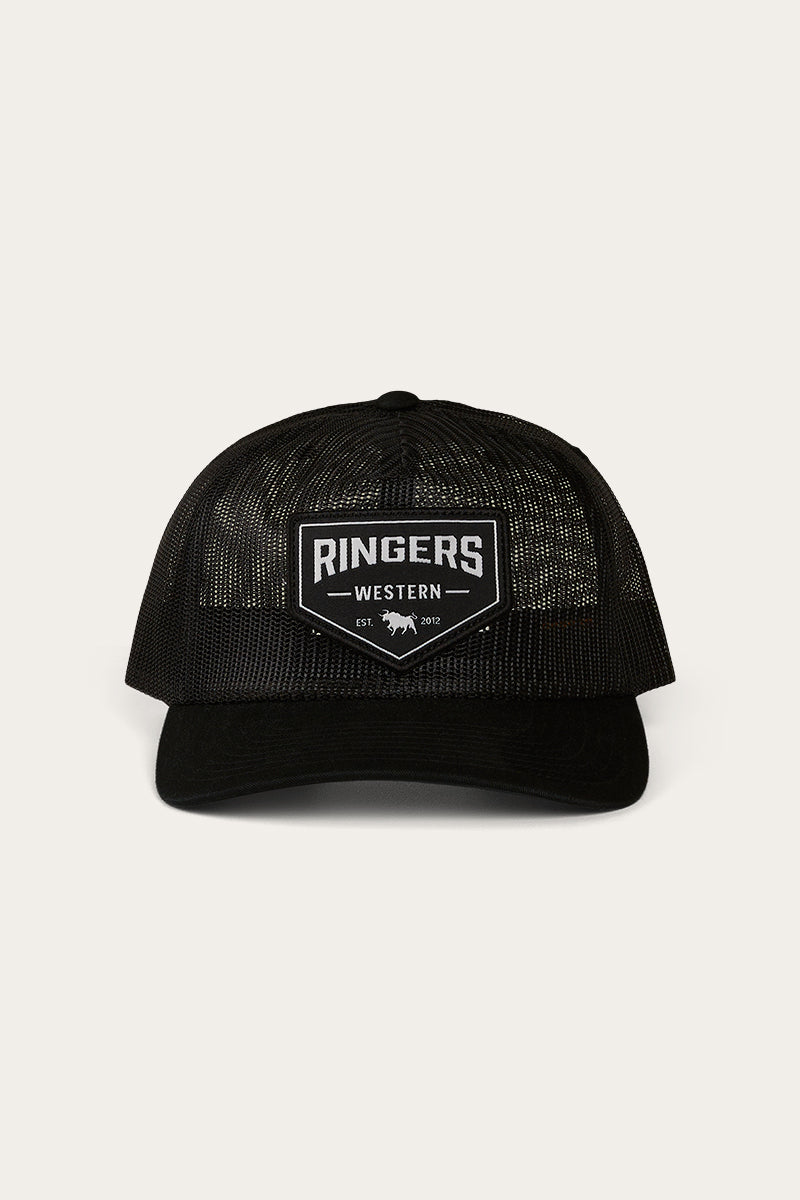 RINGERS WESTERN JETT TRUCKER CAP - BLACK