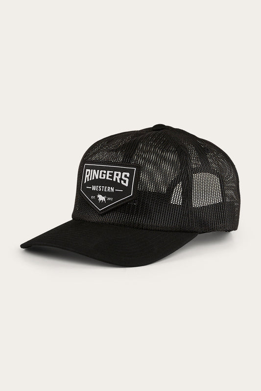 RINGERS WESTERN JETT TRUCKER CAP - BLACK