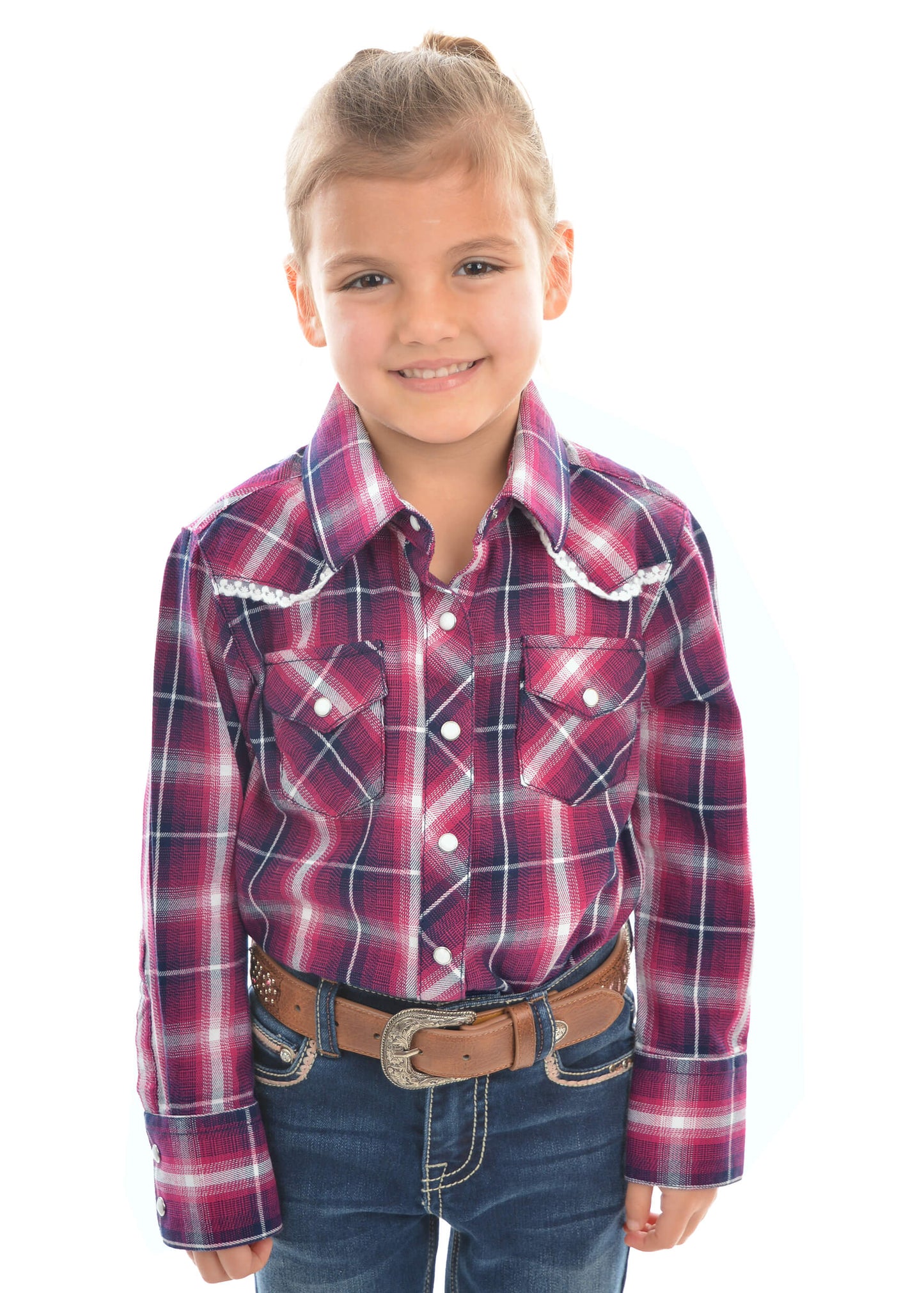 Pure Western Girls Miley Frill Long Sleeve Shirt - SALE