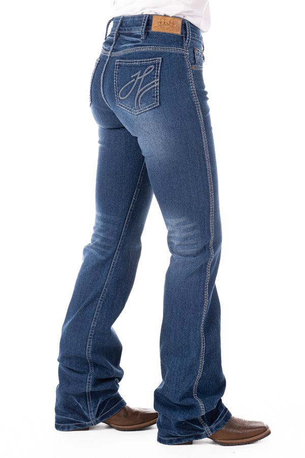 HITCHLEY & HARROW HIGH RISE SR2143 "LITTLETON" GREY STITCH JEANS