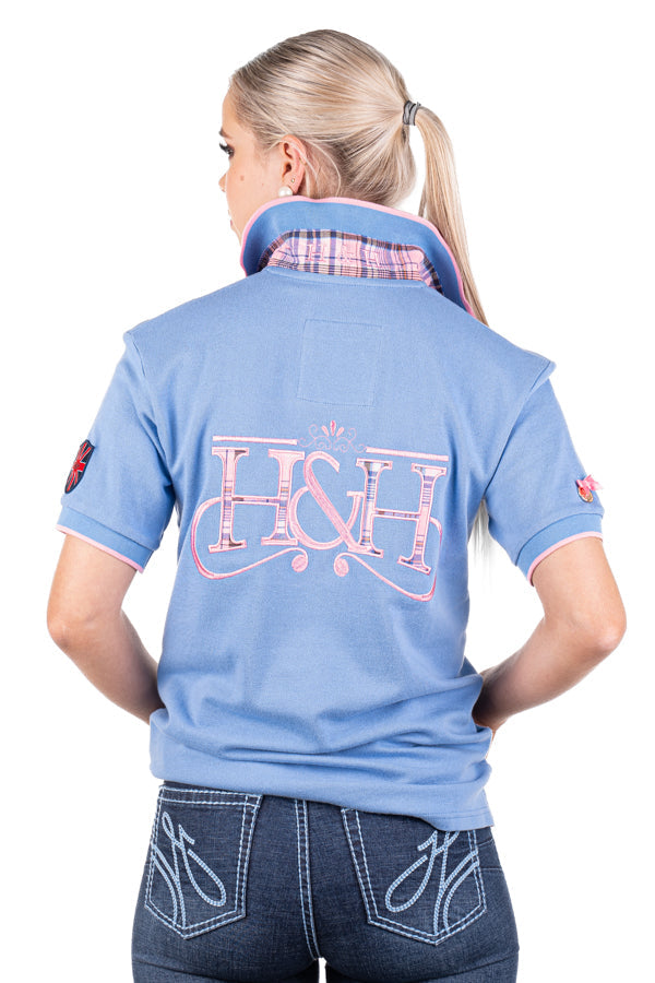 HITCHLEY & HARROW LOOSE FIT POLO - EL88 CORNFLOWER BLUE