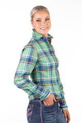 HITCHLEY & HARROW FITTED - RR01-27 EMERALD CHECK COLLARED RANCH RANGE ARENA SHIRT