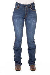 HITCHLEY & HARROW ULTRA HIGH RISE - SR2195 "TUSCALOOSA" TAN STITCH JEANS