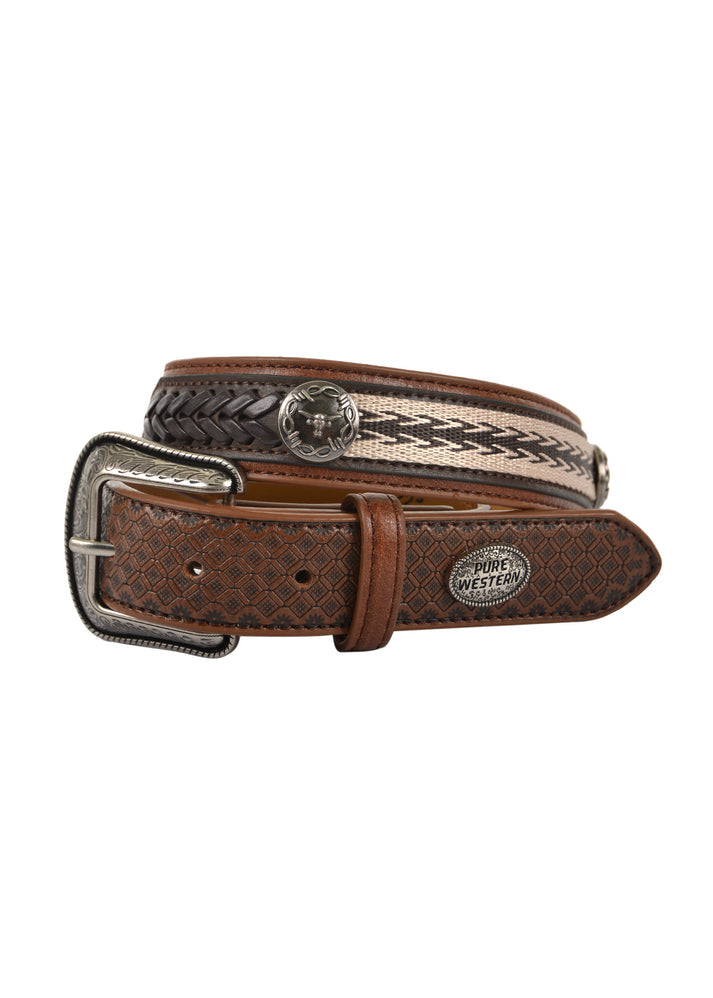 PURE WESTERN BAXTER BELT (DARK TAN / COFFEE)