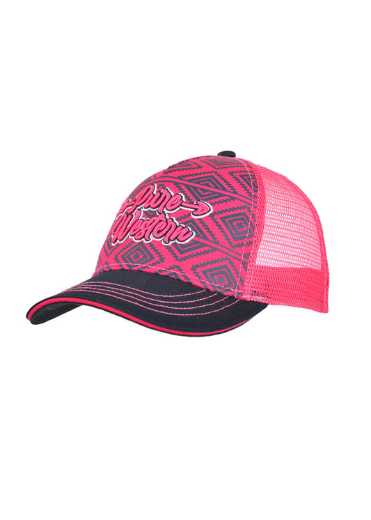 PURE WESTERN KIDS MARYBETH TRUCKER CAP (NAVY/PINK)