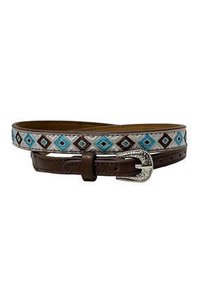 PURE WESTERN ALEX HAT BAND - TAN/BLUE