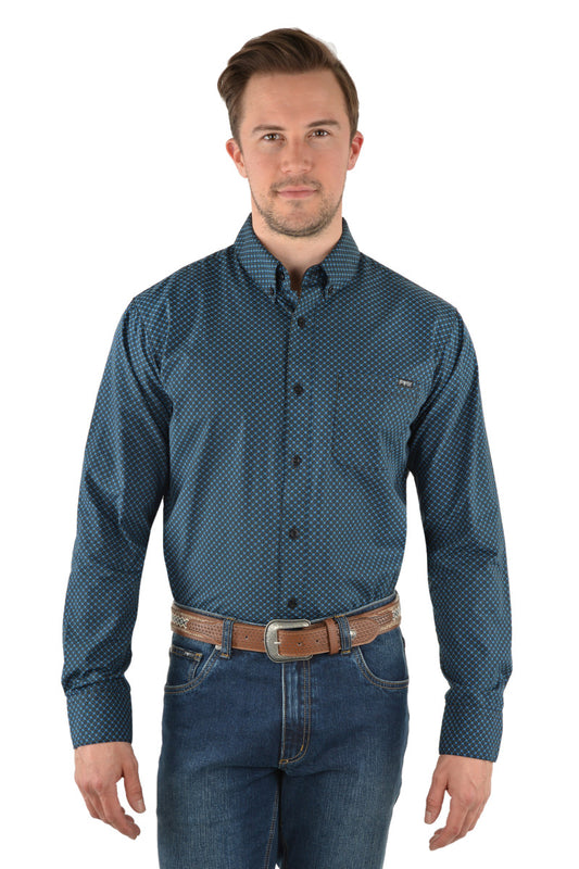 PURE WESTERN ADAMS PRINT BUTTON DOWN LONG SLEEVE SHIRT