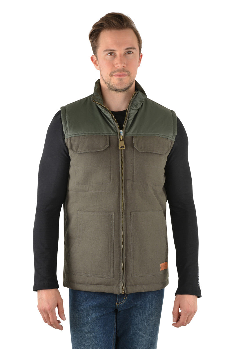 Pure Western Men's Cameron Vest - Khaki