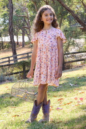 PURE WESTERN GIRLS JACINDA S/S DRESS (MULTICOLOUR)