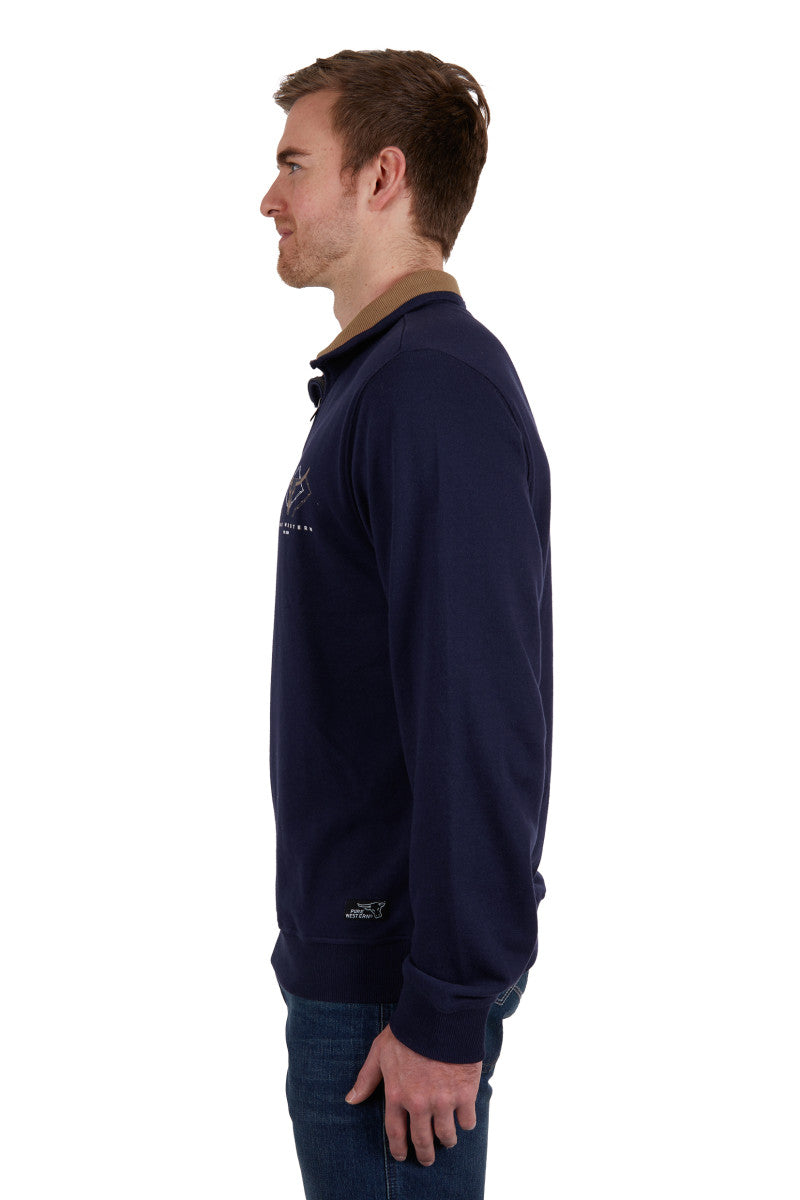 PURE WESTERN MENS ALEXANDER 1/4 ZIP PULLOVER (NAVY)