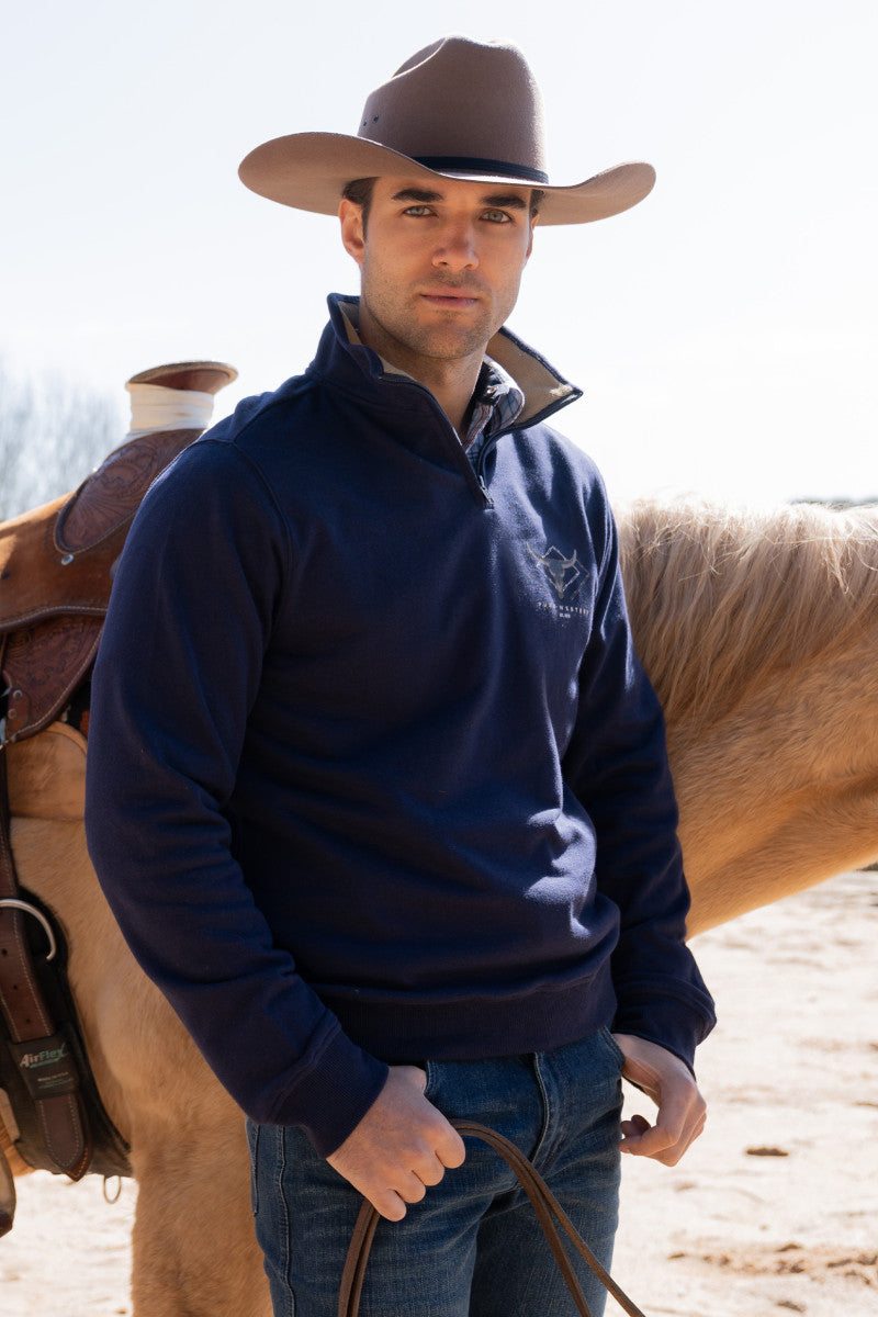 PURE WESTERN MENS ALEXANDER 1/4 ZIP PULLOVER (NAVY)