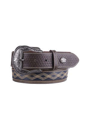 PURE WESTERN MENS RADLEY BELT (TAN/NAVY)