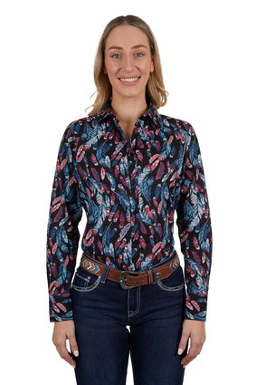 PURE WESTERN WOMENS EDWINA LONG SLEEVE SHIRT