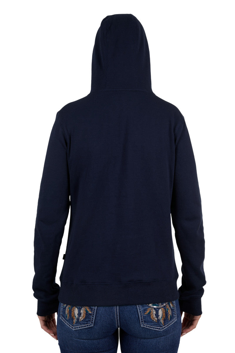 PURE WESTERN WOMENS BRANDY HOODIE (NAVY)