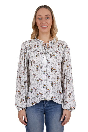 PURE WESTERN WOMENS SELINA BLOUSE (IVORY)