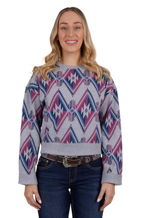 PURE WESTERN WOMENS ALEXIS CREW