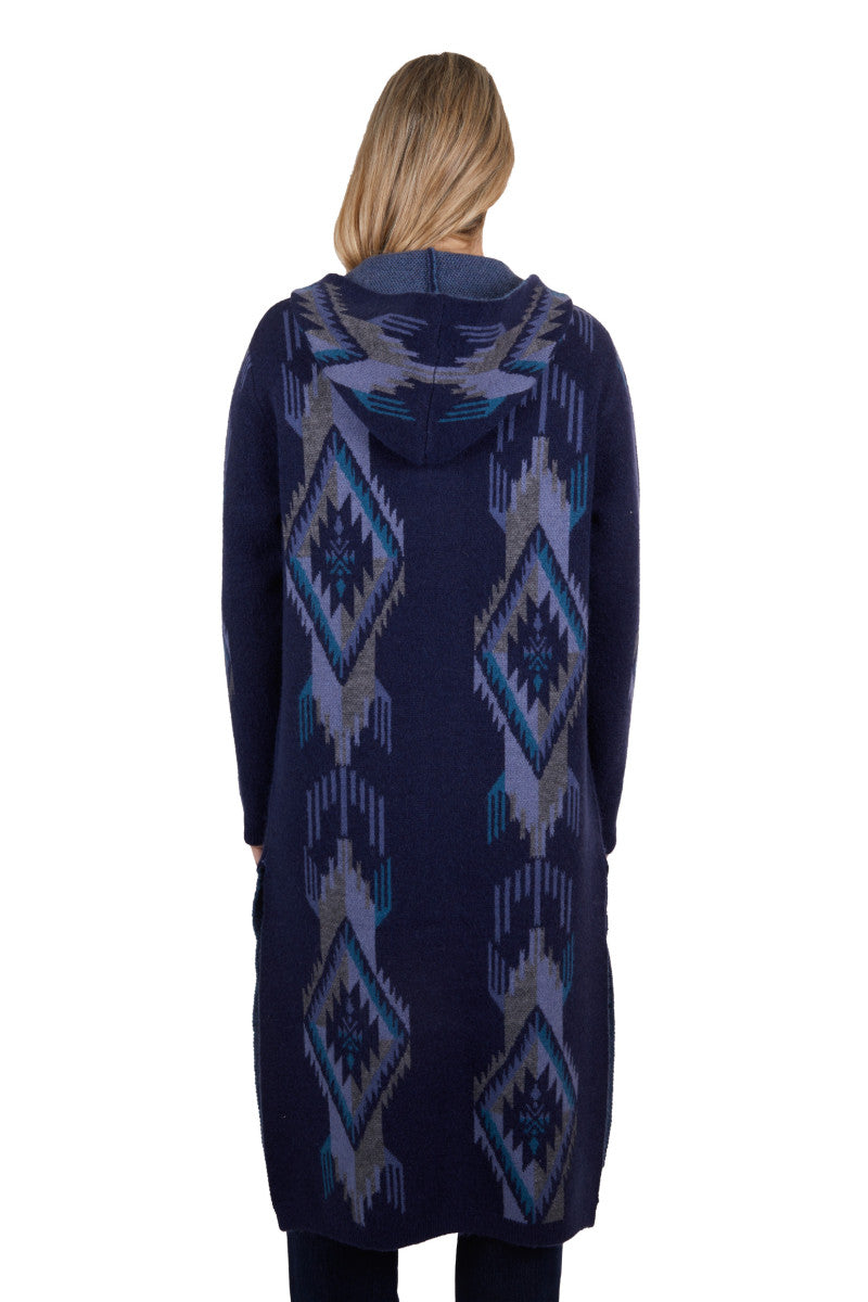 PURE WESTERN WOMENS LANA KNITTED CARDIGAN (NAVY)