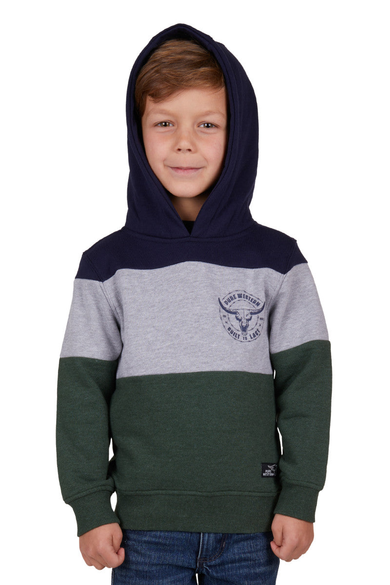 PURE WESTERN BOYS HOPKINS HOODIE (NAVY/GREEN)