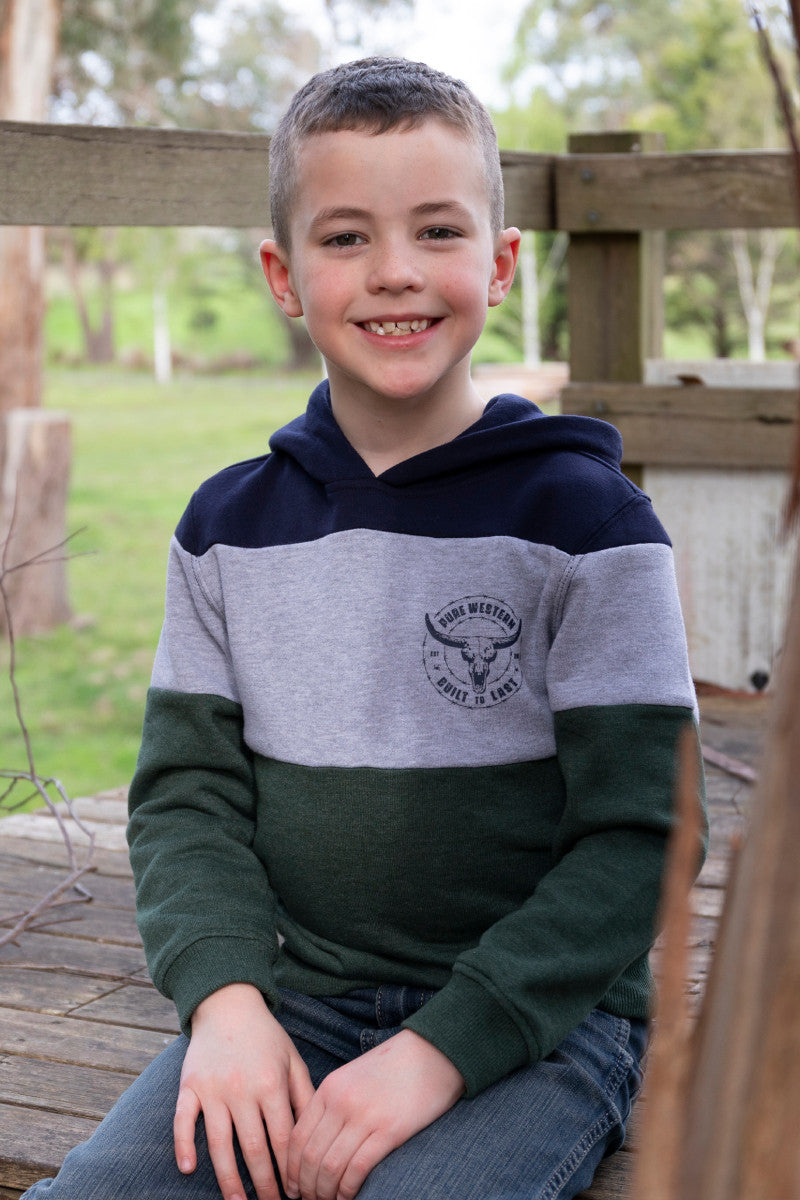 PURE WESTERN BOYS HOPKINS HOODIE (NAVY/GREEN)