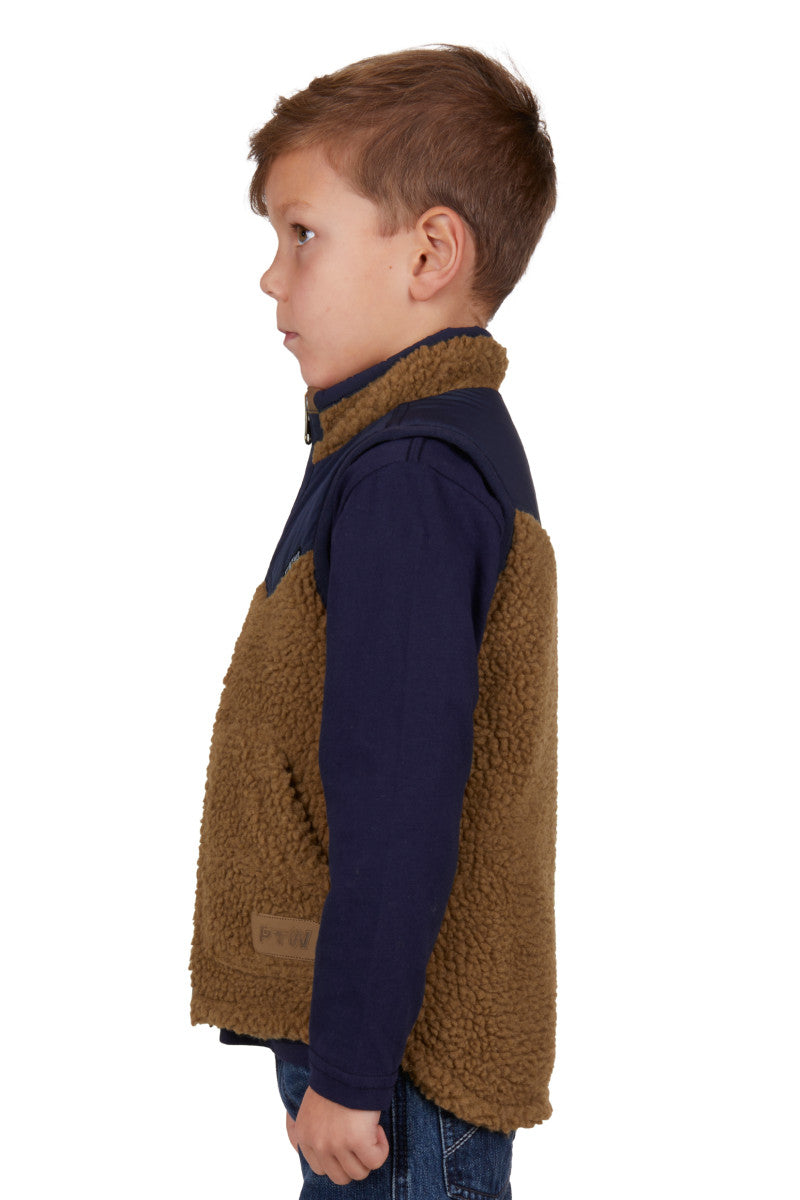 PURE WESTERN BOYS MARTIN REVERSIBLE VEST (TAN/NAVY)