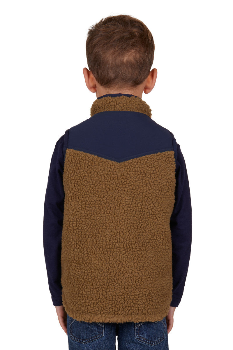 PURE WESTERN BOYS MARTIN REVERSIBLE VEST (TAN/NAVY)