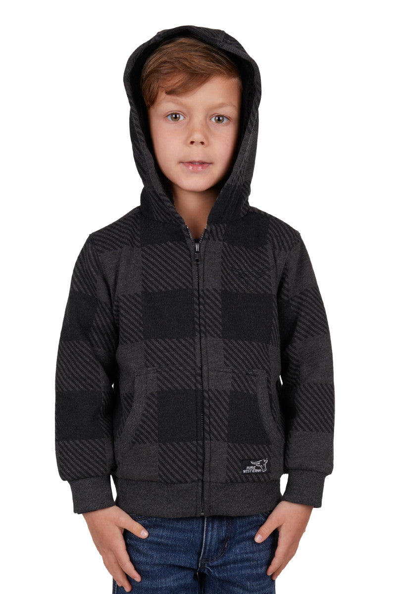 PURE WESTERN BOYS TONKINS ZIP UP HOODIE (CHARCOAL)