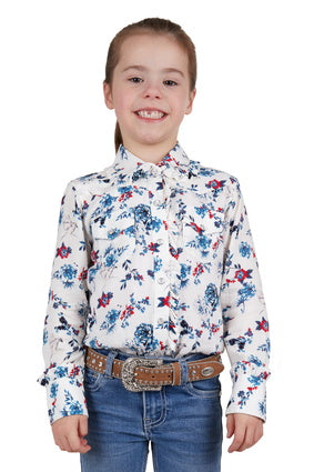 PURE WESTERN GIRLS FLORA L/S SHIRT (EGRET/MULTI)