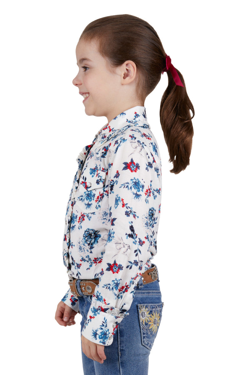 PURE WESTERN GIRLS FLORA L/S SHIRT (EGRET/MULTI)