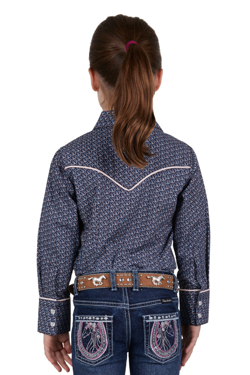 PURE WESTERN GIRLS DANICA L/S SHIRT (NAVY) - CLEARANCE