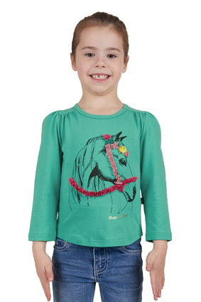 PURE WESTERN GIRLS IVA LONG SLEEVE TEE (GREEN)