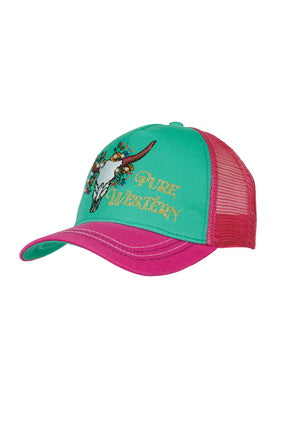 PURE WESTERN KIDS TINA TRUCKER CAP (PINK/GREEN)