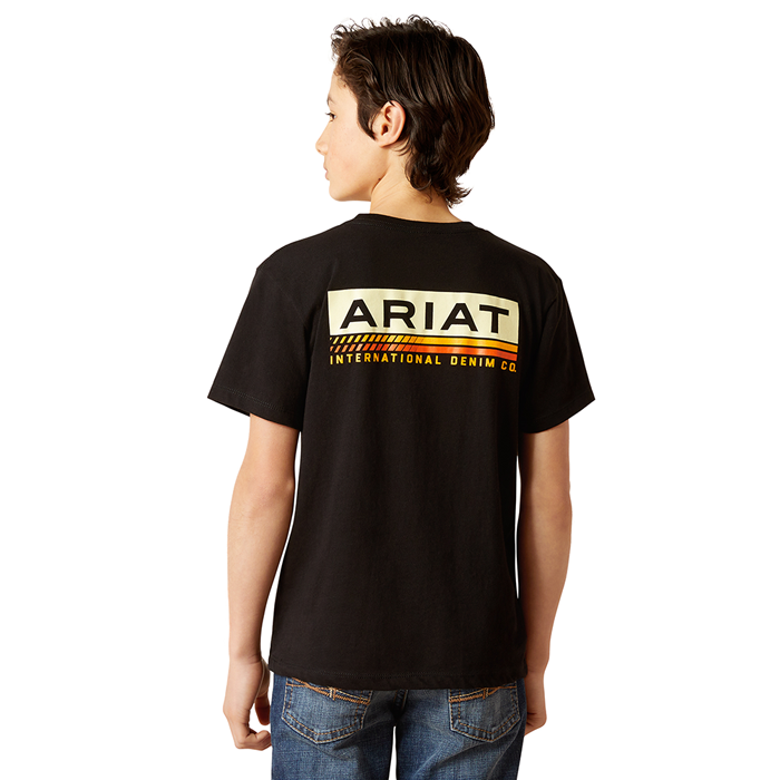 Ariat Boys Retro Stripe Short Sleeve T-Shirt - Black