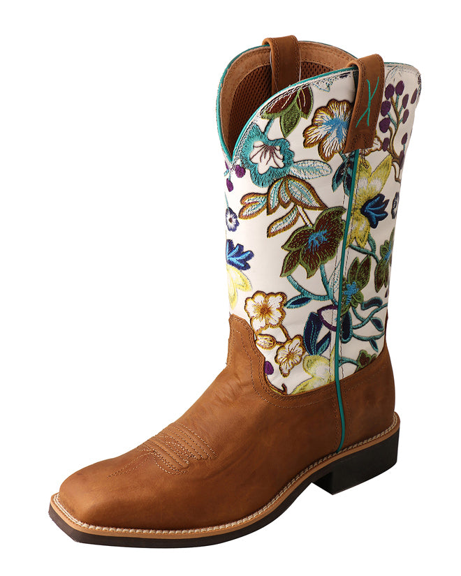 Twisted X Women's 11" Top Hand Boots (Tan/Floral)