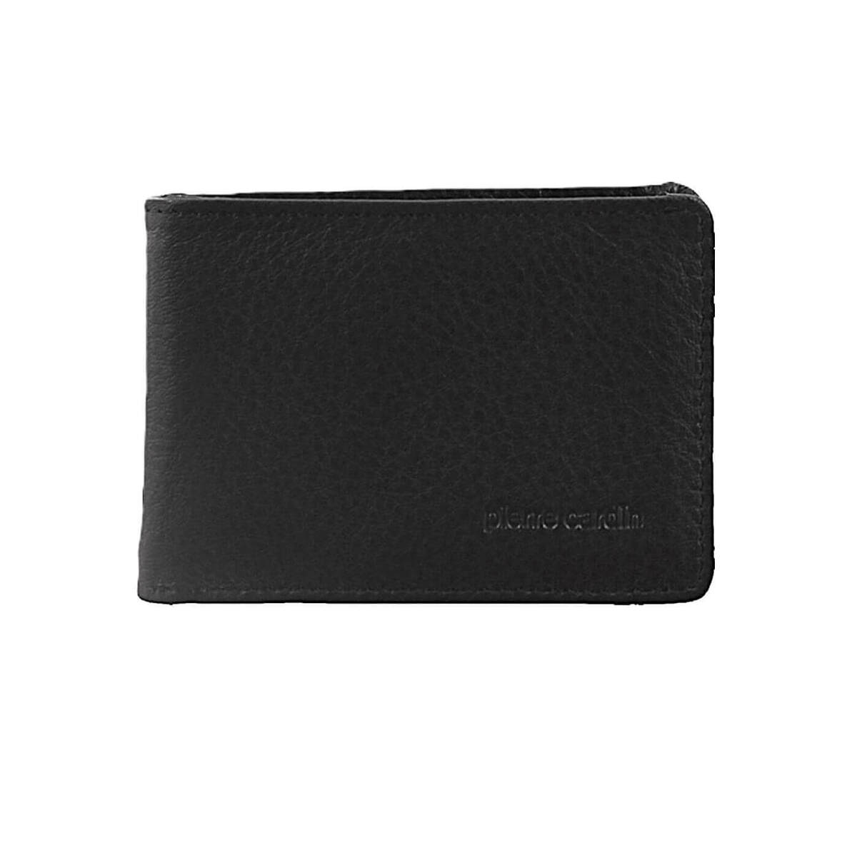 PIERRE CARDIN ITALIAN LEATHER MEN'S BI-FOLD WALLET - BLACK