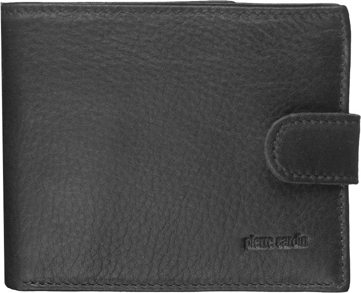 PIERRE CARDIN ITALIAN LEATHER MEN's WALLET/CARD HOLDER - BLACK